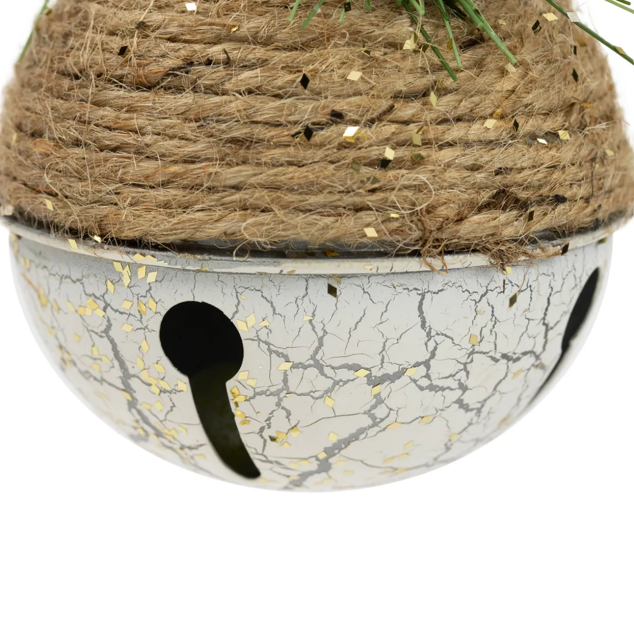 5" Acorn Jingle Bell with Holly Berry and Pine Cones Christmas Ornament