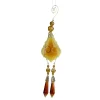 9" Amber and Gold Faceted Beads Christmas Pendant Ornament