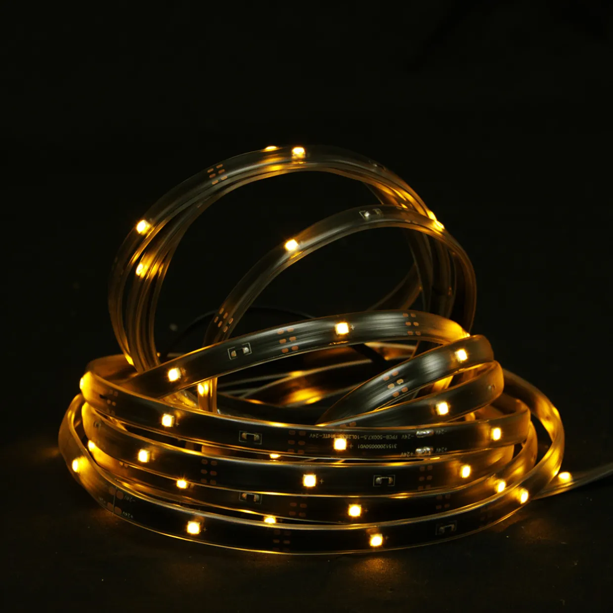 18' Amber LED Outdoor Christmas Linear Tape Lighting - Black Finish