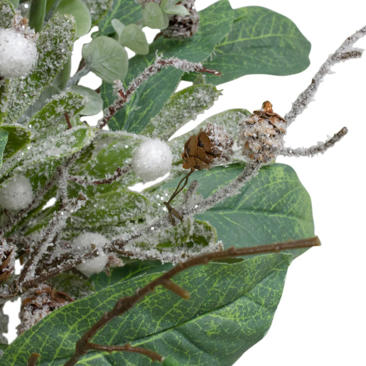 25" Artificial Mixed Foliage and Berries Christmas Wreath Unlit