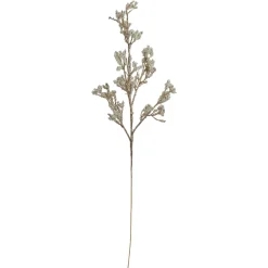 30" Artificial White and Champagne Gold Beaded Twig Christmas Spray