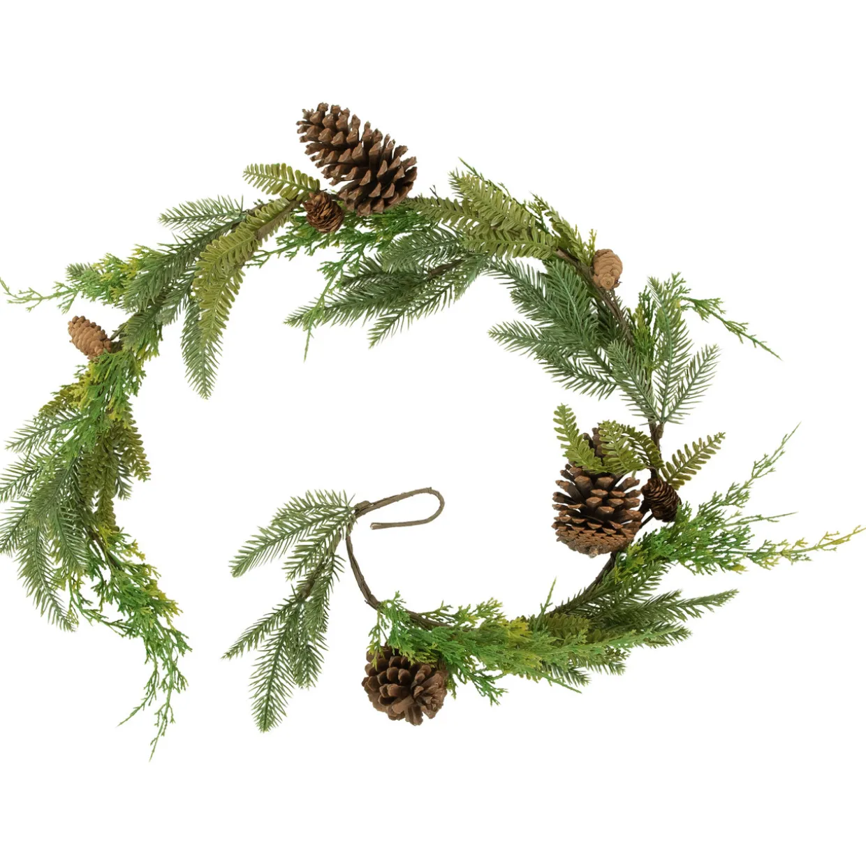 5' Assorted Pine and Pinecone Artificial Christmas Garland, Unlit