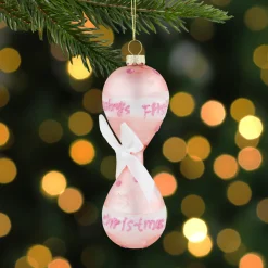 5" Baby Girl's First Christmas 2023 Glass Ornament