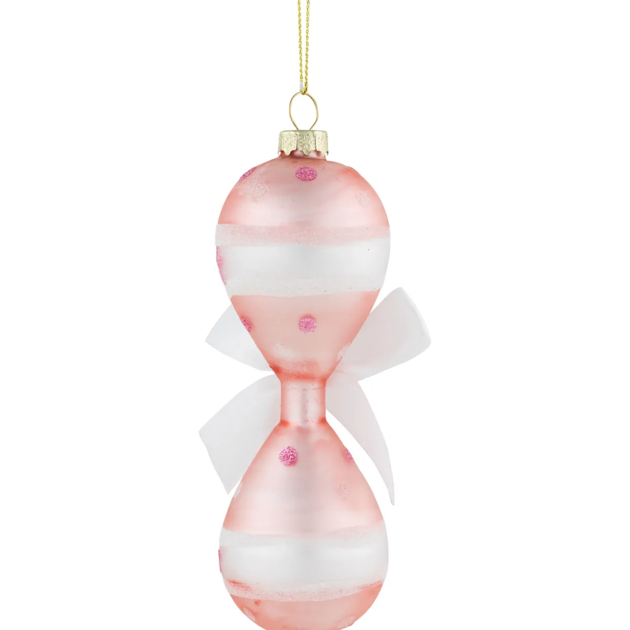 5" Baby Girl's First Christmas 2023 Glass Ornament
