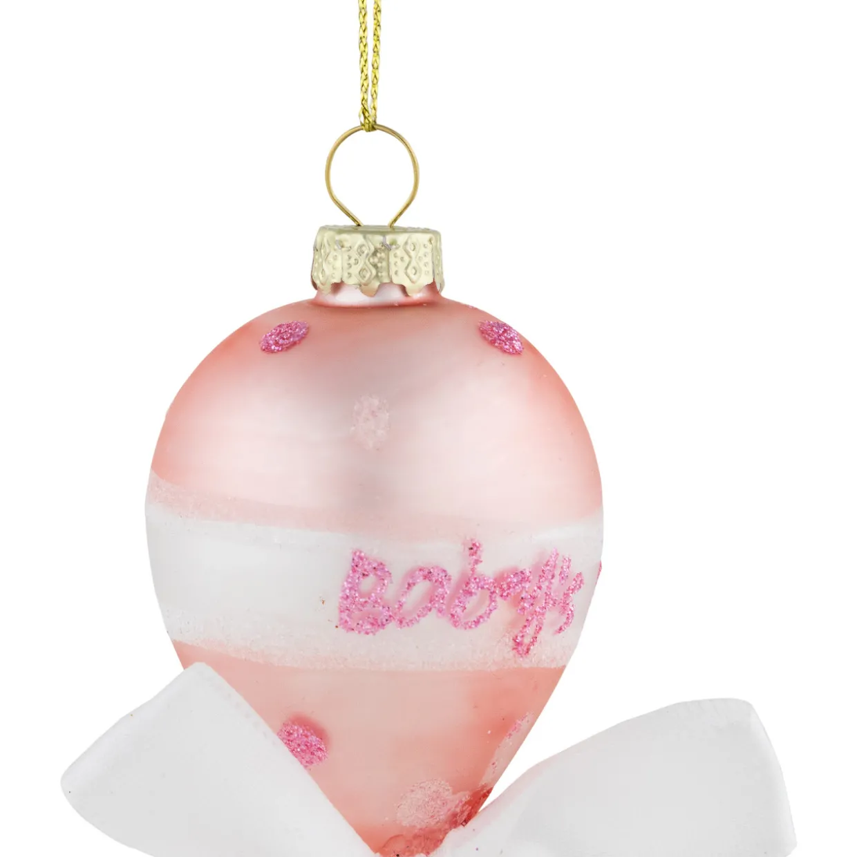 5" Baby Girl's First Christmas 2023 Glass Ornament