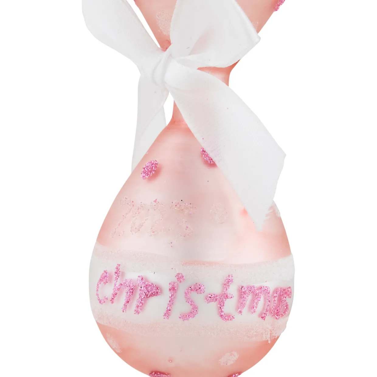 5" Baby Girl's First Christmas 2023 Glass Ornament