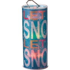 12" Battery Operated Blue Color Changing LED 'LET IT SNOW' Snowflake Motif Christmas Lantern