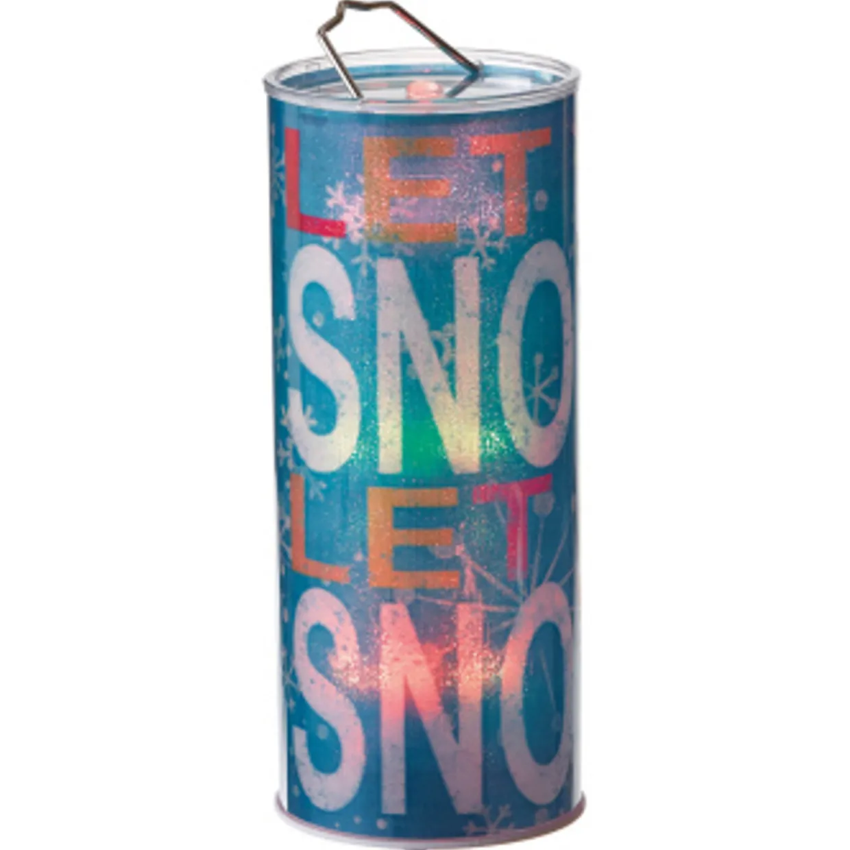 12" Battery Operated Blue Color Changing LED 'LET IT SNOW' Snowflake Motif Christmas Lantern