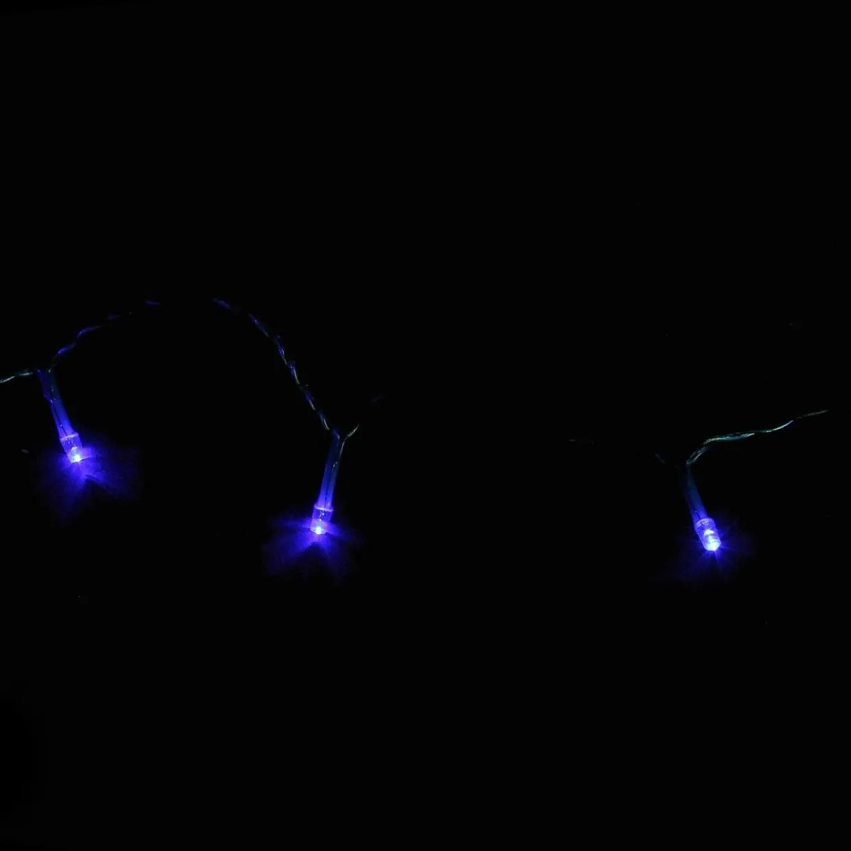 20 Battery Operated Blue LED Wide Angle Christmas Lights - 6.25 ft Blue Wire