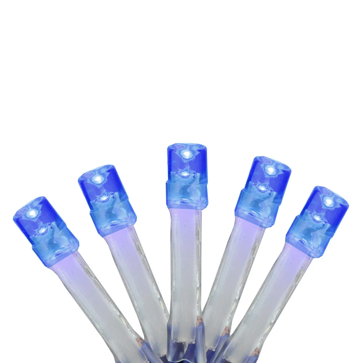 15 Battery Operated Blue Micro LED Christmas Lights - 4.8 ft Blue Wire