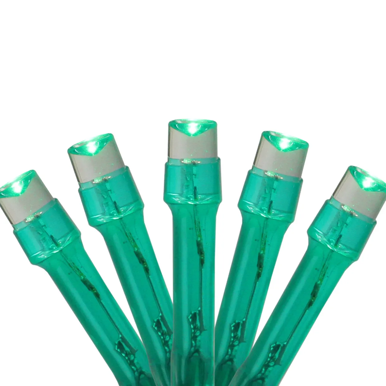 20 Battery Operated Green LED Wide Angle Christmas Lights - 6.25 ft Green Wire