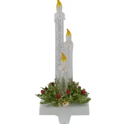 9" Battery Operated LED Lighted Candle Christmas Stocking Holder