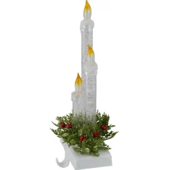 9" Battery Operated LED Lighted Candle Christmas Stocking Holder