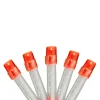 15 Battery Operated Orange LED Micro Wide Angle Mini Christmas Lights - 4.8 ft Red Wire