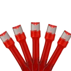 20 Battery Operated Red LED Wide Angle Christmas Lights - 6.25 ft Red Wire