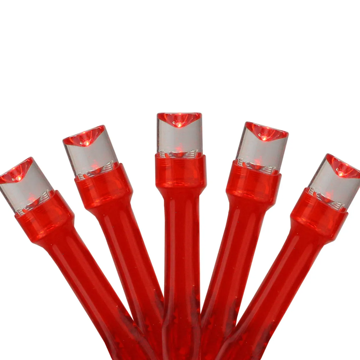 20 Battery Operated Red LED Wide Angle Christmas Lights - 6.25 ft Red Wire