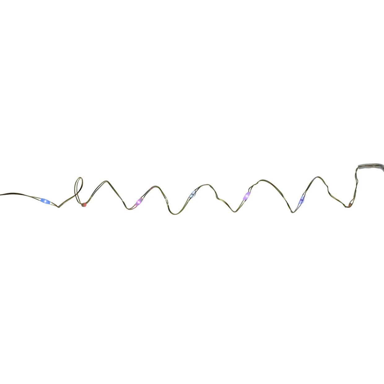 35 Battery Operated Silver LED Rainbow Micro Fairy Christmas Lights - 6 ft Gold Copper Wire