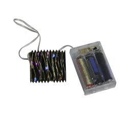 35 Battery Operated Silver LED Rainbow Micro Fairy Christmas Lights - 6 ft Gold Copper Wire