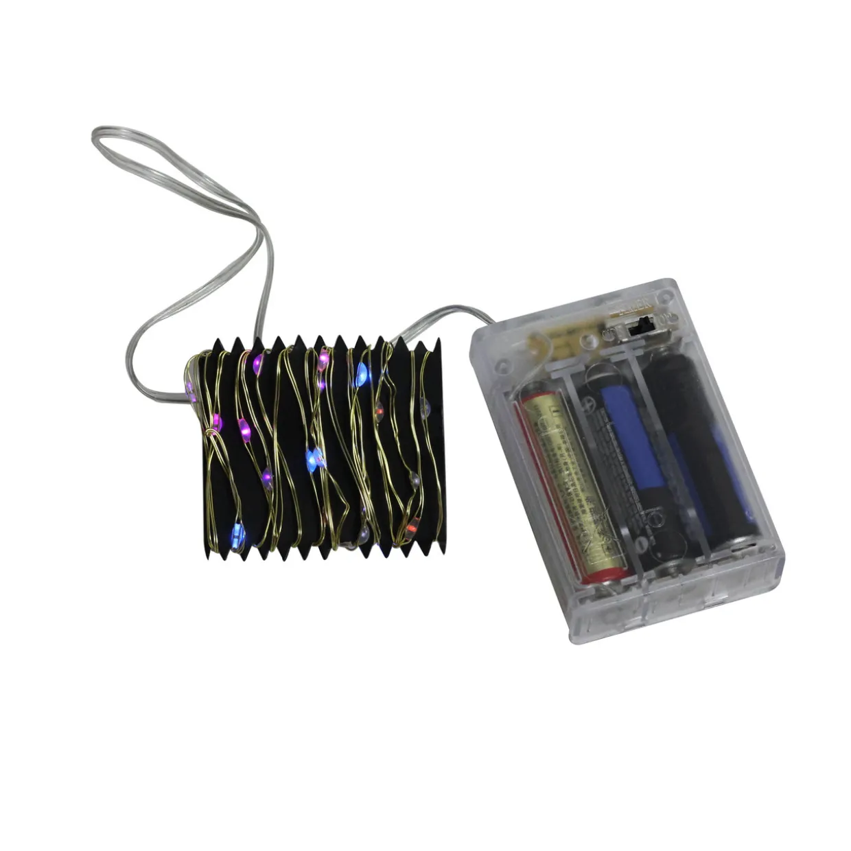 35 Battery Operated Silver LED Rainbow Micro Fairy Christmas Lights - 6 ft Gold Copper Wire