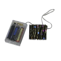 35 Battery Operated Silver LED Rainbow Micro Fairy Christmas Lights - 6 ft Gold Copper Wire