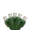 20 Battery Operated Warm White Wide Angle LED Christmas Lights - 9.5 ft, Green Wire