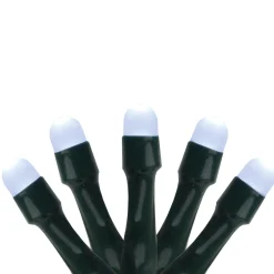 20 Battery Operated White LED Micro Rice Christmas Lights with Timer - Green Wire