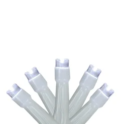 10 Battery Operated White LED Wide Angle Christmas Lights - 3 ft White Wire