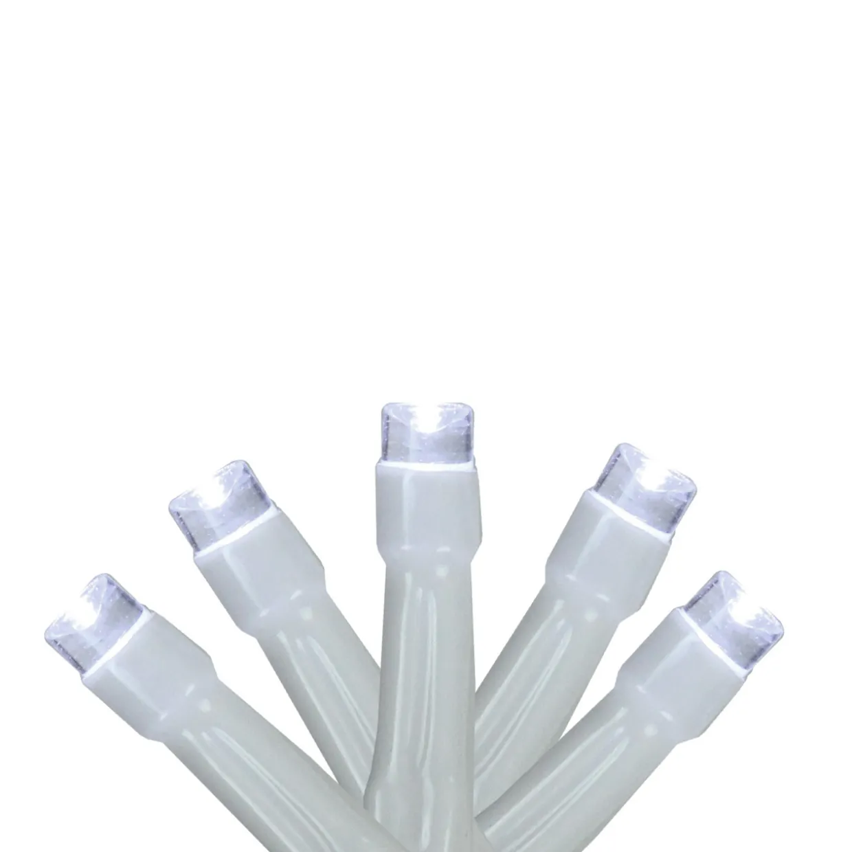 10 Battery Operated White LED Wide Angle Christmas Lights - 3 ft White Wire