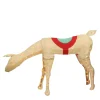 44" Beige and Red Pre-Lit Feeding Reindeer Christmas Outdoor Decor