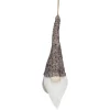 8" Beige and White Hanging Gnome Christmas Ornament