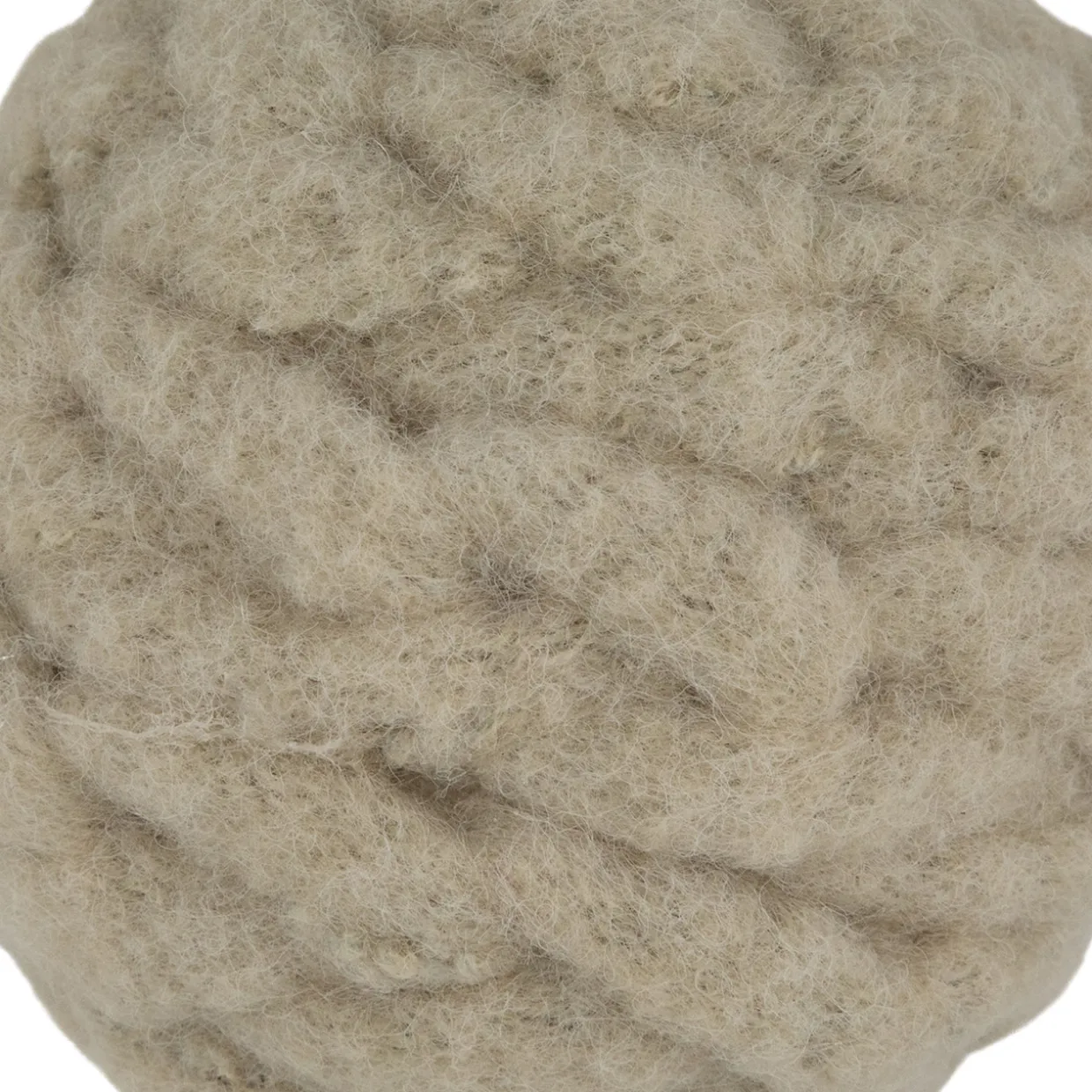 3.75" Beige Woven Yarn Ball Hanging Christmas Ornament