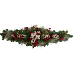 52" Berries and Bows Artificial Christmas Swag - Unlit