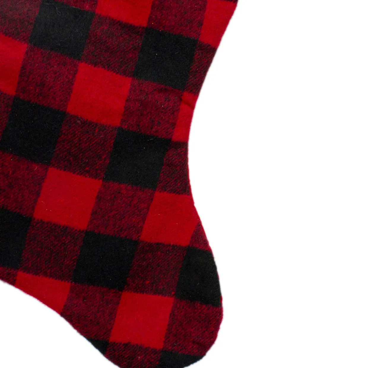 23" Black and Red Rustic Buffalo Plaid Christmas Stocking