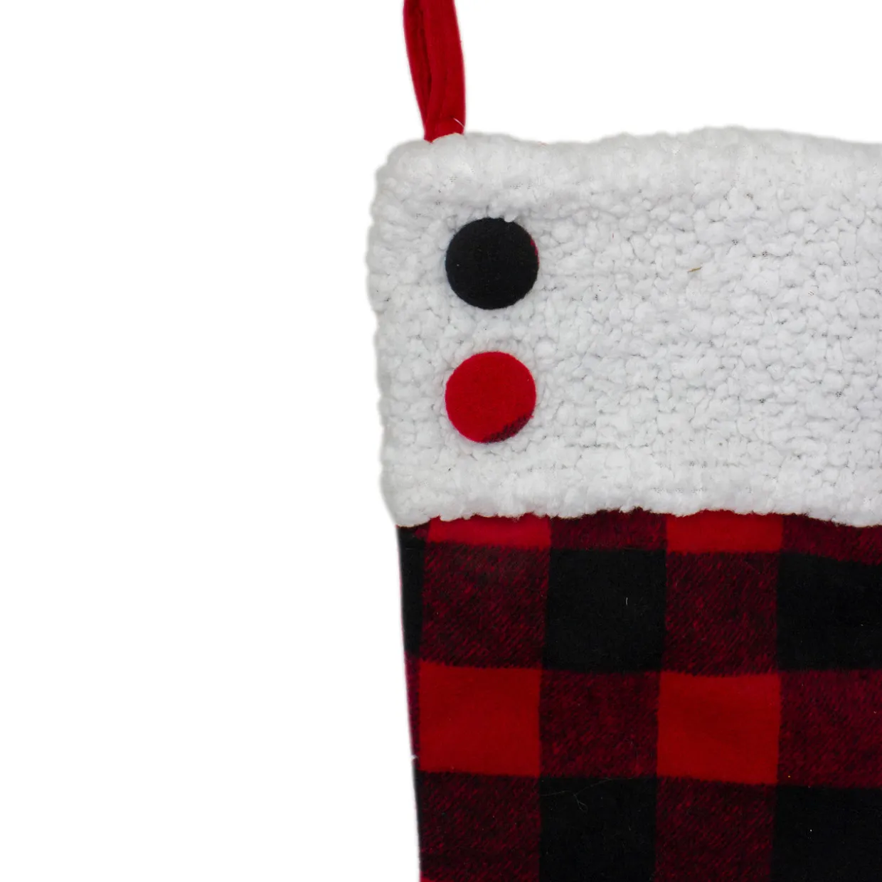 23" Black and Red Rustic Buffalo Plaid Christmas Stocking