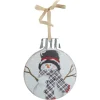 9.5" Black and Red Smiling Snowman Christmas Wall Decor