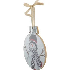 9.5" Black and Red Smiling Snowman Christmas Wall Decor