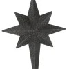 20" Black and Silver Glittered Bethlehem Star Shatterproof Christmas Ornament