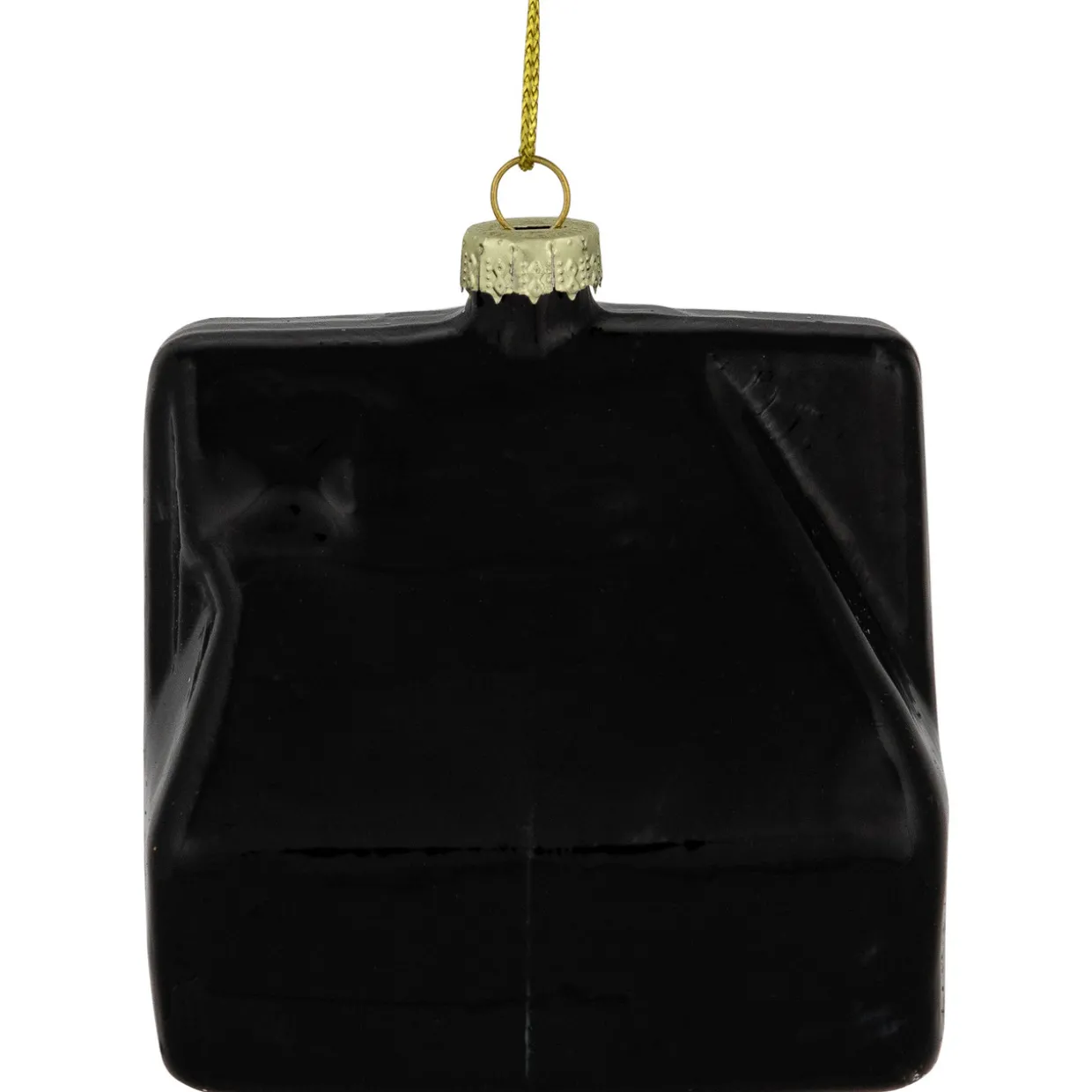 3" Black and Silver Retro Instant Camera Glass Christmas Ornament