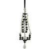 7" Black and White Artificial Pearl Dangle Christmas Pendant Ornament