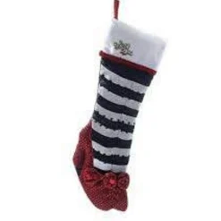 22" Black and White 'Wizard of Oz' with Ruby Slipper Christmas Stocking