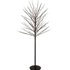 5' Black LED Lighted Christmas Twig Tree - Warm White Lights