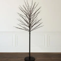 5' Black LED Lighted Christmas Twig Tree - Warm White Lights