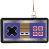 4.25" Black Retro Game Controller Glass Christmas Ornament