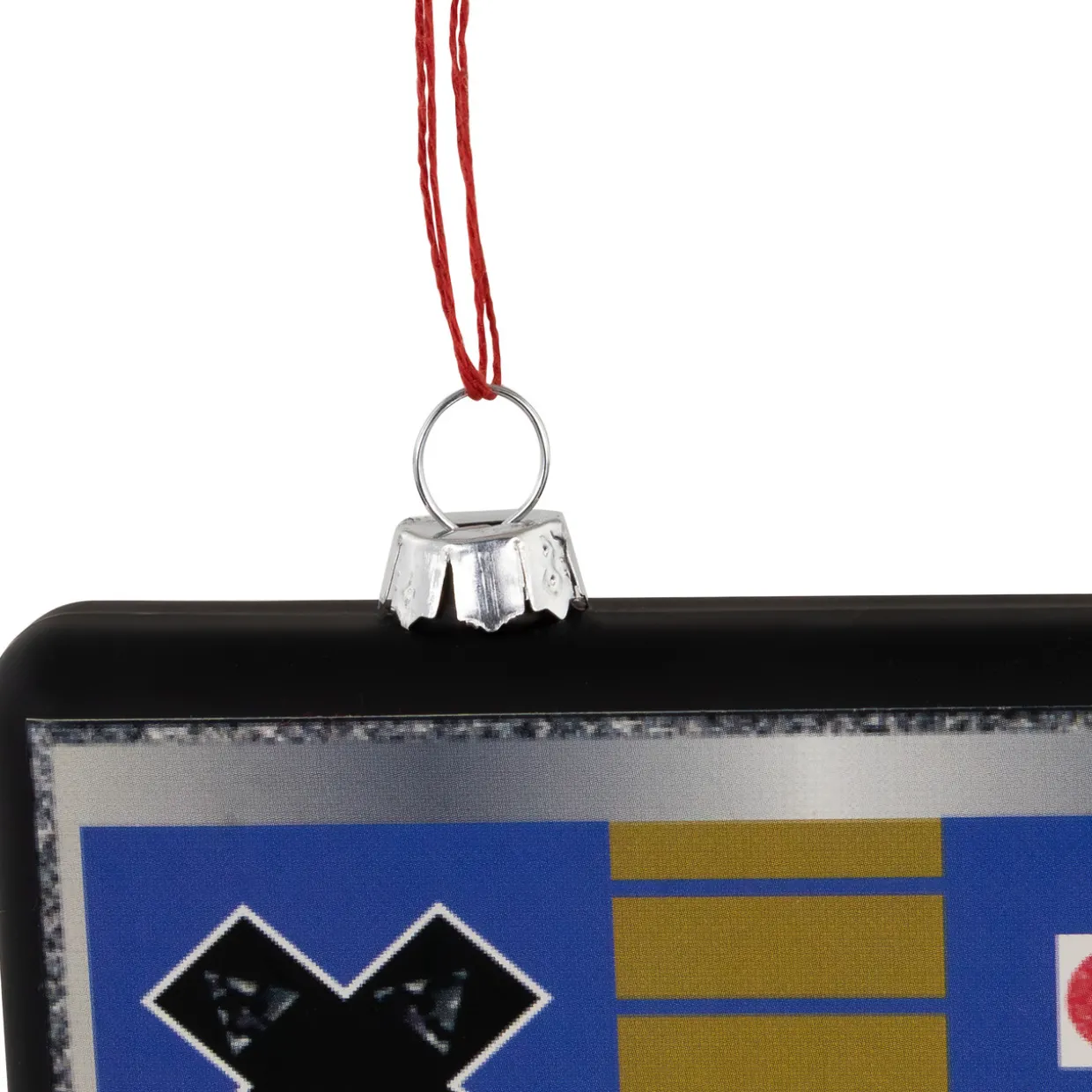 4.25" Black Retro Game Controller Glass Christmas Ornament