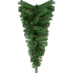 42" Black River Pine Artificial Christmas Teardrop Swag with Pine Cones, Unlit