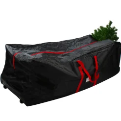 58" Black Rolling Artificial Christmas Tree Storage Chest for 9ft Trees