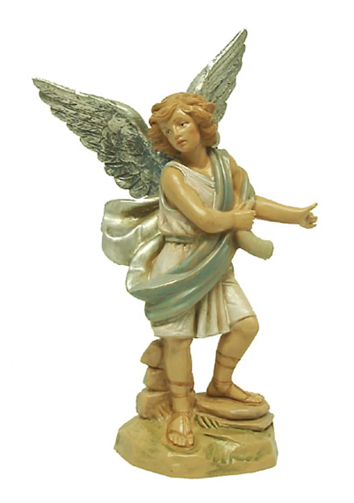 5.75" Blue and Cream White Hand Painted Raphael Angel Fontanini Nativity Figurine