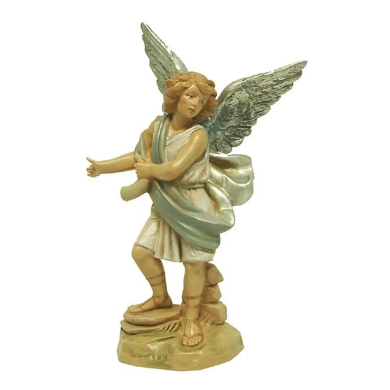 5.75" Blue and Cream White Hand Painted Raphael Angel Fontanini Nativity Figurine