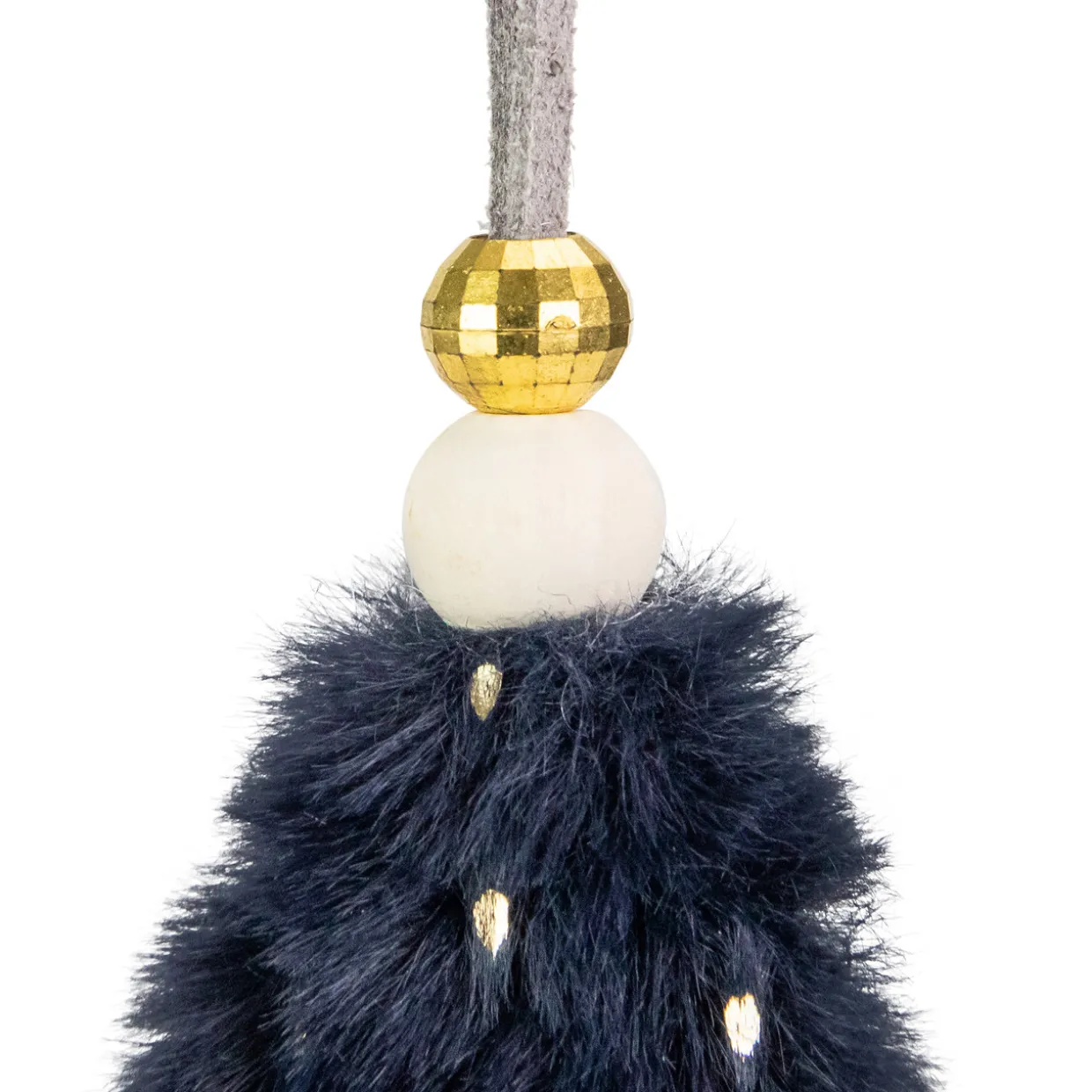 5.5" Blue and Gold Plush Star Christmas Ornament