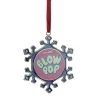 3.25" Blue and Pink Candy Logo Snowflake Christmas Ornament